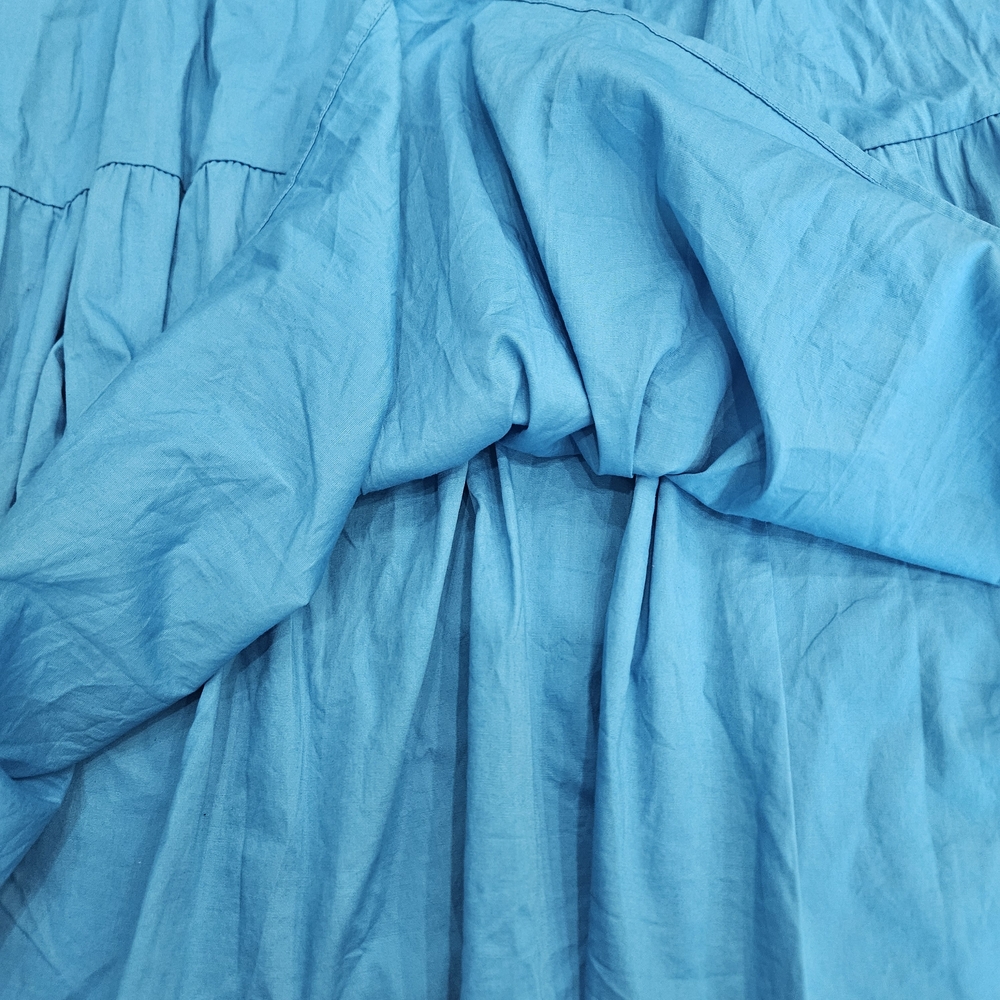 Magari Italian Cotton Blend Sleeveless Tiered Maxi Dress in Bright Blue Summer - Picture 4 of 9